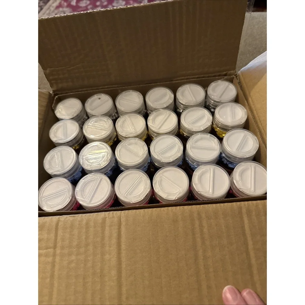 Lot Of 24 Crafter's Square Glitter Pallettes Pink Gold Silver Blue Teachers (TD)